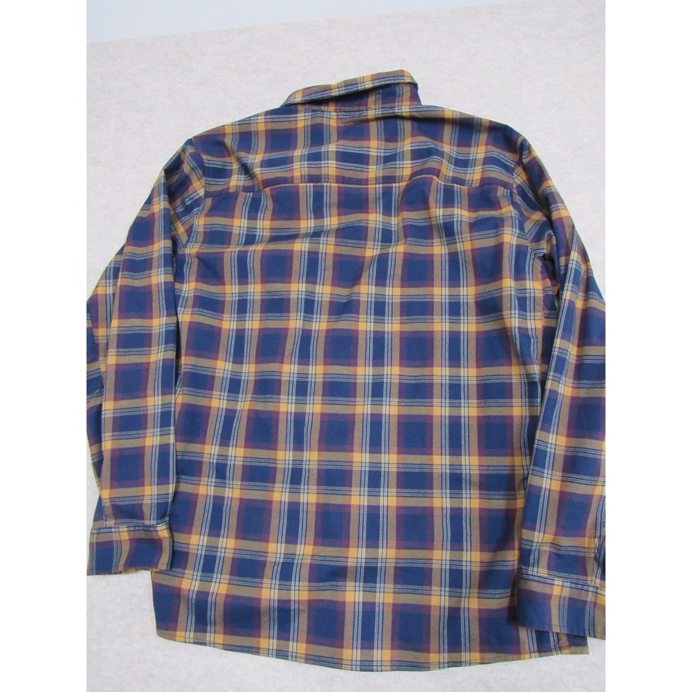 Royal Robbins Mens XXL Active Fit Plaid Snap Front Hiking Shirt Blue Yellow - Picture 6 of 8